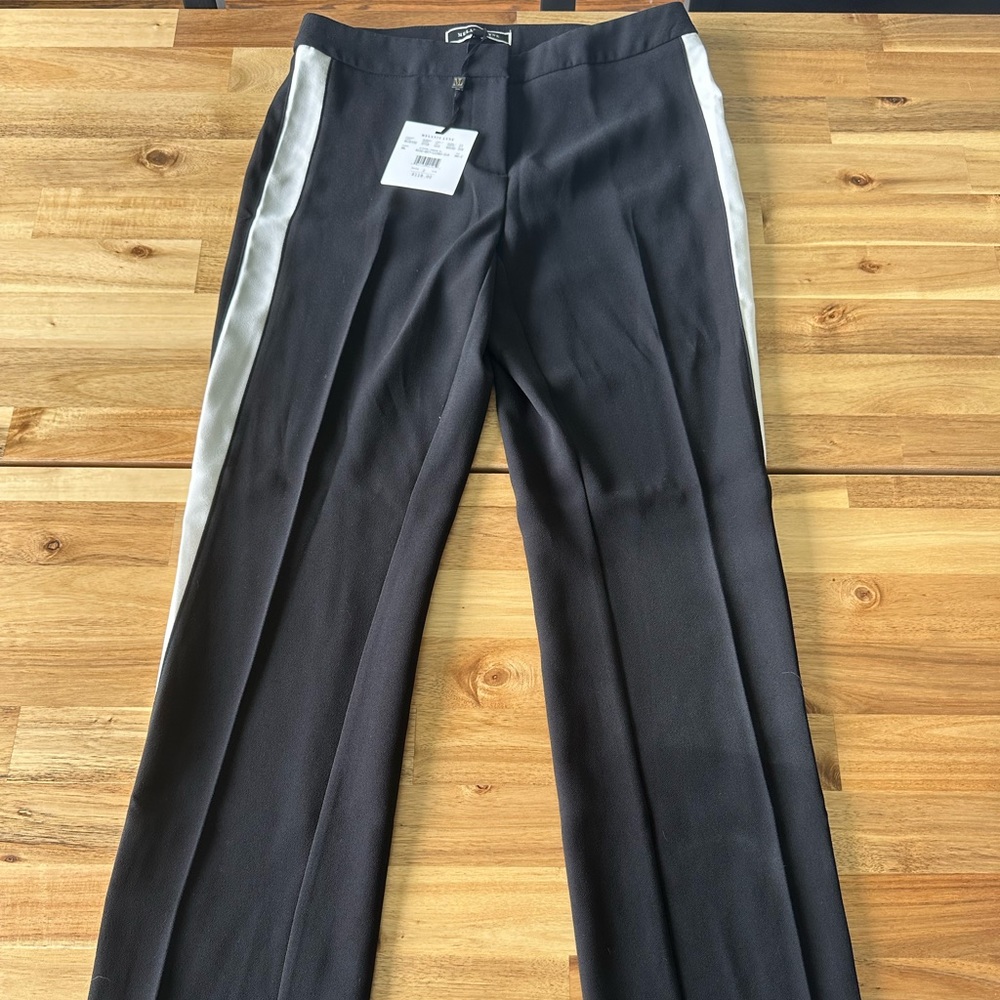 Black with white stripe down the side Melanie Lyne dress pants